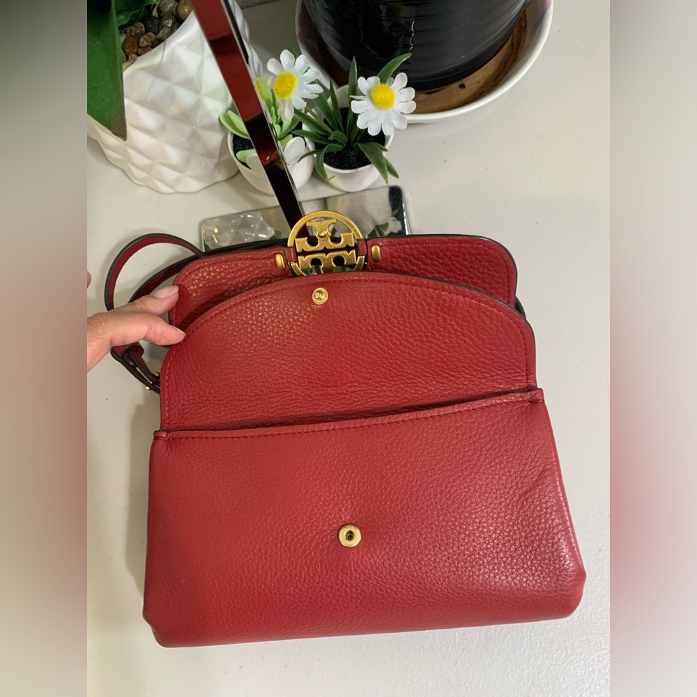 💕👜 TORY BURCH Crossbody Red Leather Bag - Picture 10 of 14